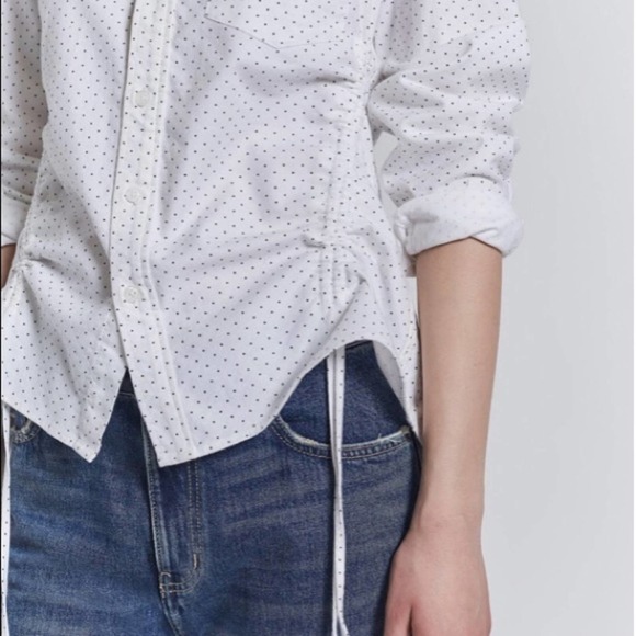 NWT Current Elliott adjustable ruche button up shirt SZ 4 - Picture 2 of 8